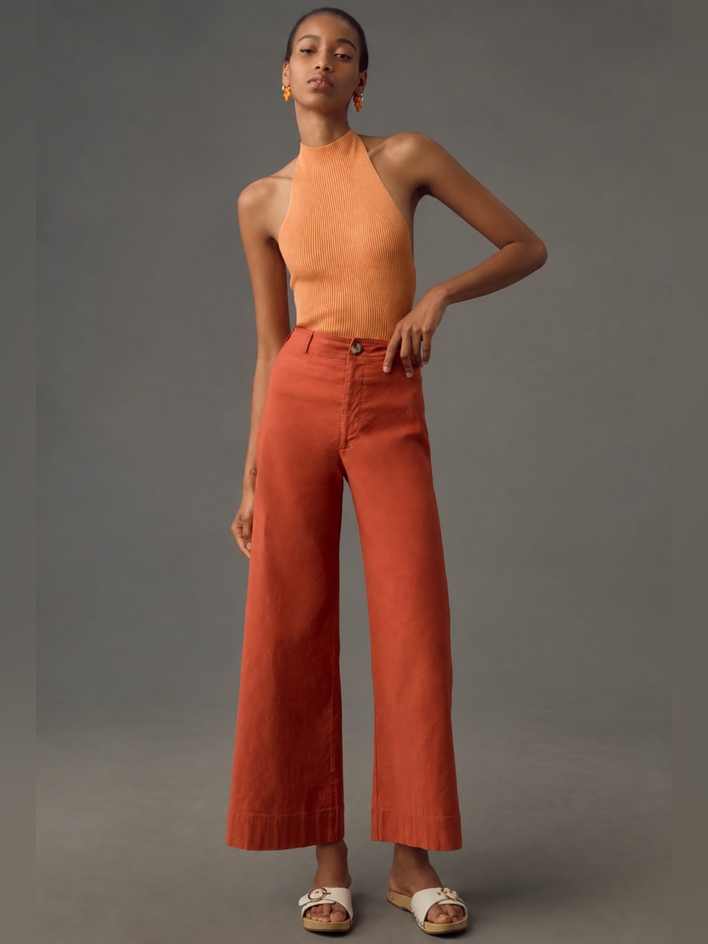 Anthropologie maeve Ettie High-Rise Crop Wide-Leg Pants size 26 x25
